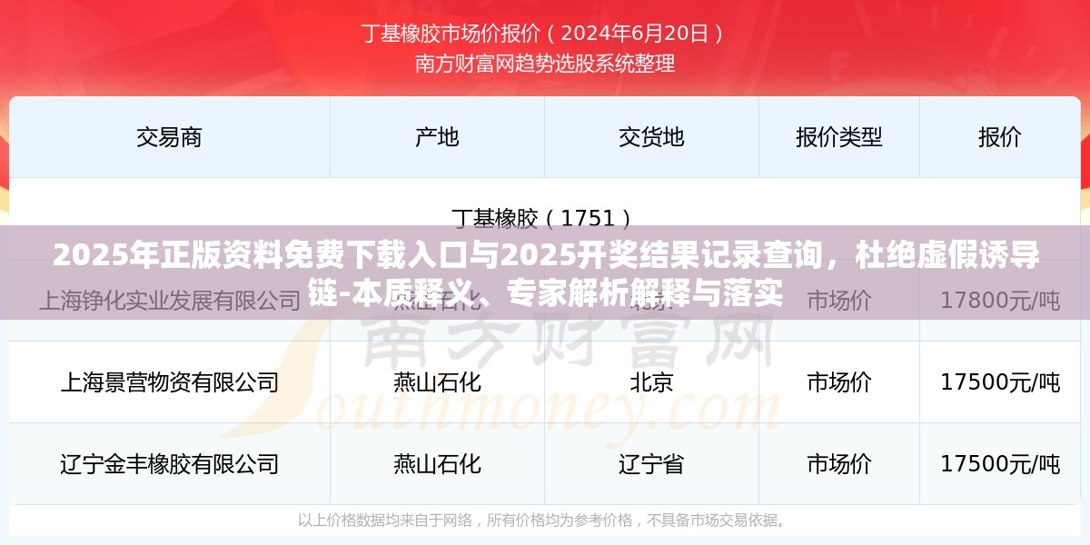 2025年正版资料免费下载入口与2025开奖结果记录查询，杜绝虚假诱导链-本质释义、专家解析解释与落实